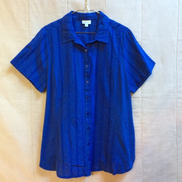 Avenue Tops - Avenue blue button top